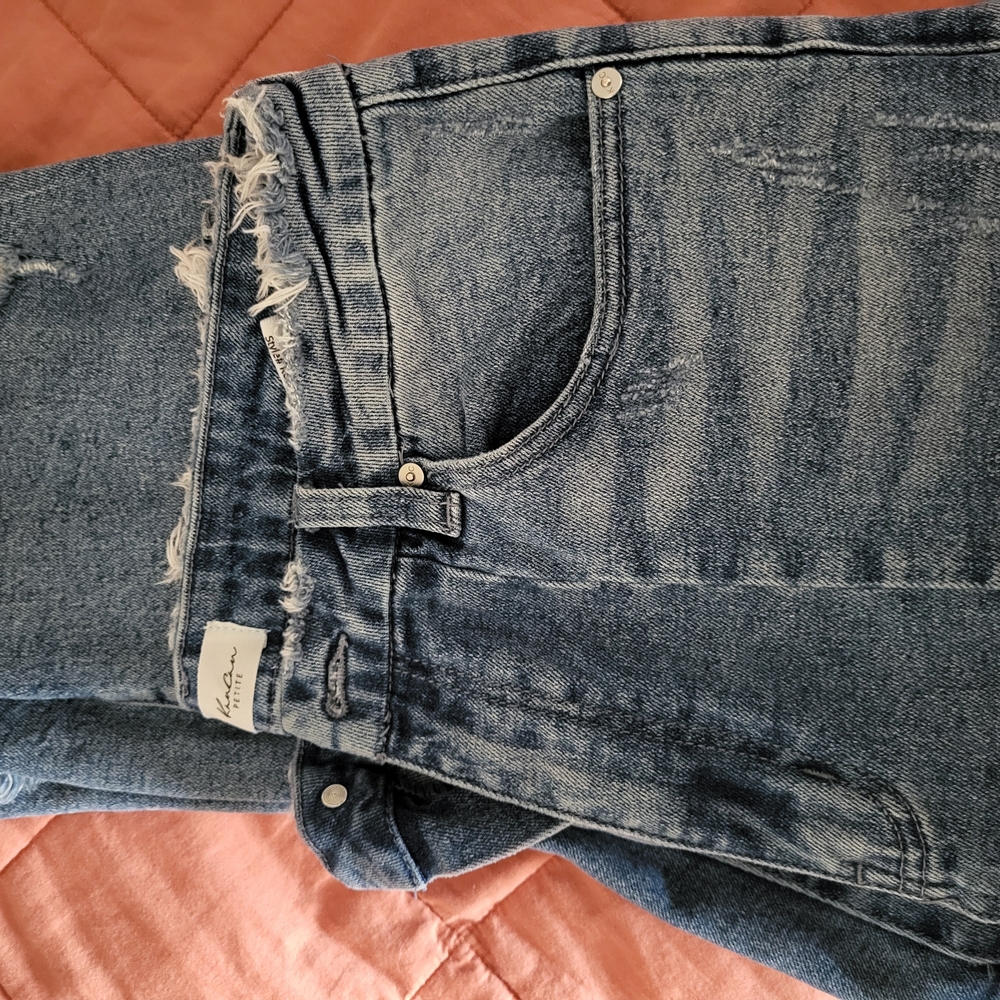 KanCan Blue Boyfriend Jeans with Vintage-Inspired Distressing